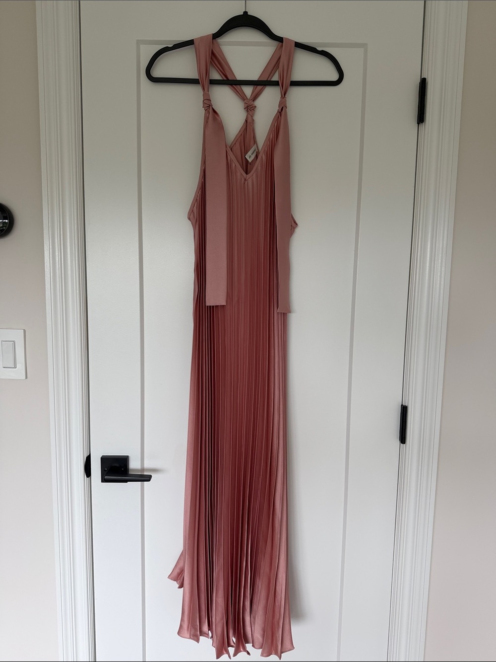 Italian Pleated Maxi Dress in Dusty Rose